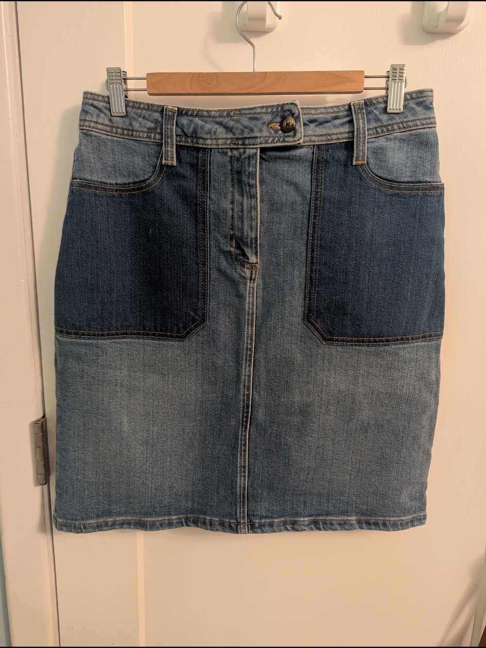 Boden Denim Blue and Dark Navy Pocket Detail